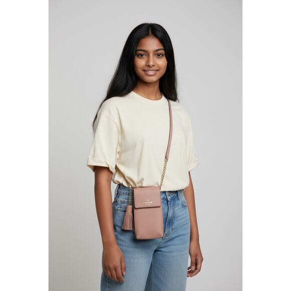 Kate Spade Pebbled Leather Phone Crossbody Bag Blush Pink – Card Holder Pockets - Picture 1 of 7